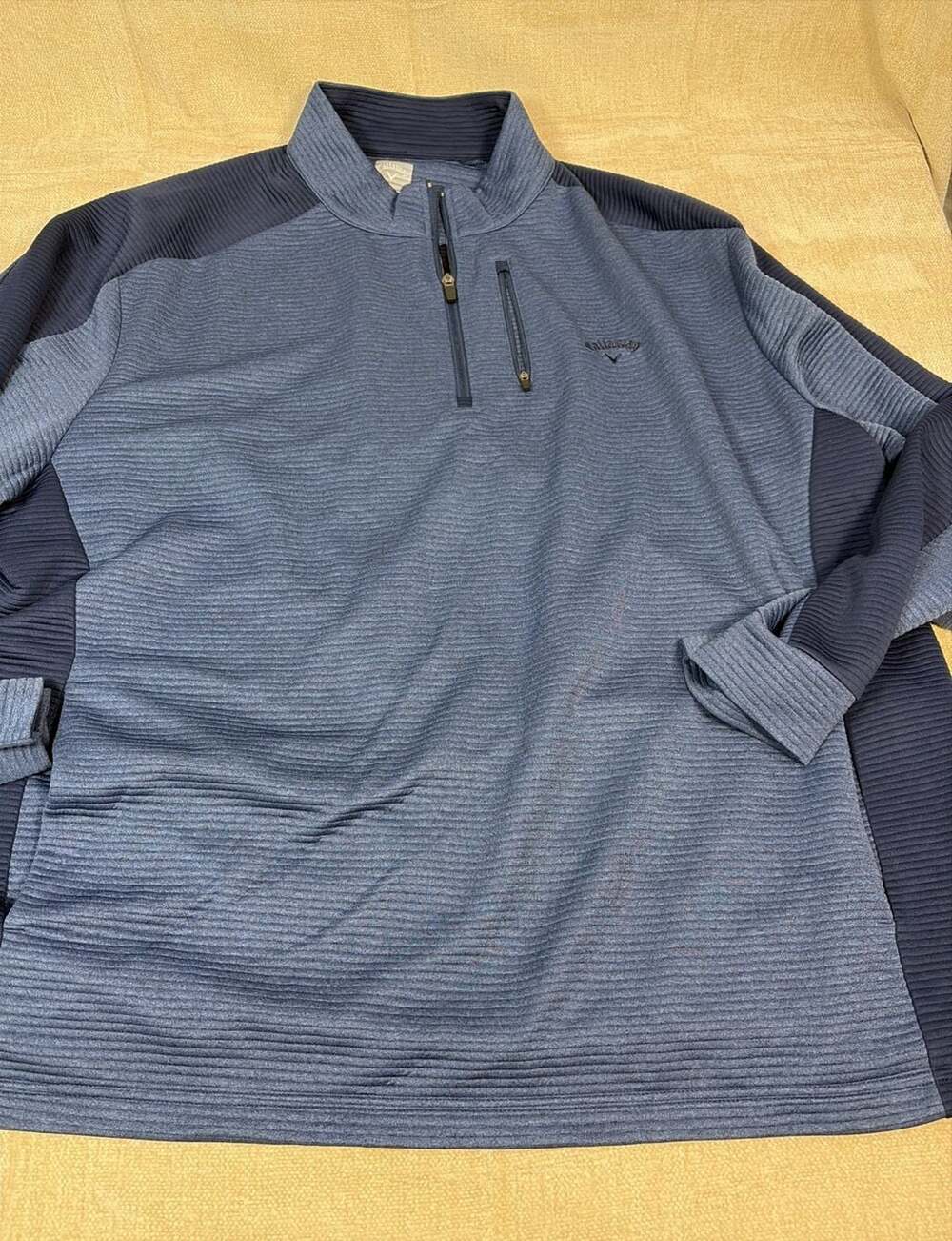 Callaway Opti-Dri Men's 3X Blue 1/4 Zip Pullover Golf Jacket with Chest Pocket